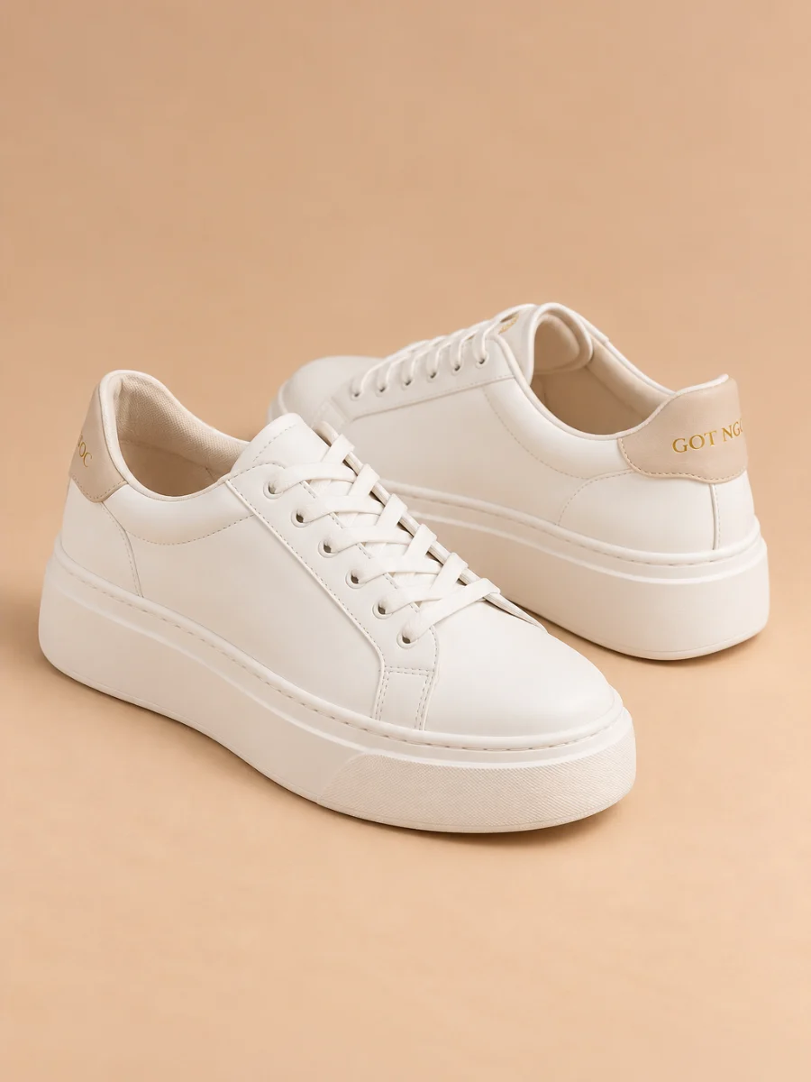 Giày sneaker nữ đế bánh mì trắng Gót Ngọc