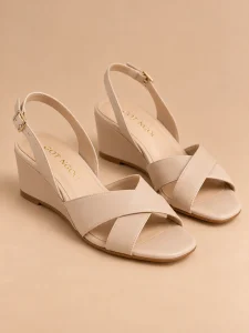 Sandal quai ngang đế xuồng 5 cm be Gót Ngọc