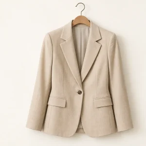 Áo blazer một khuy màu be