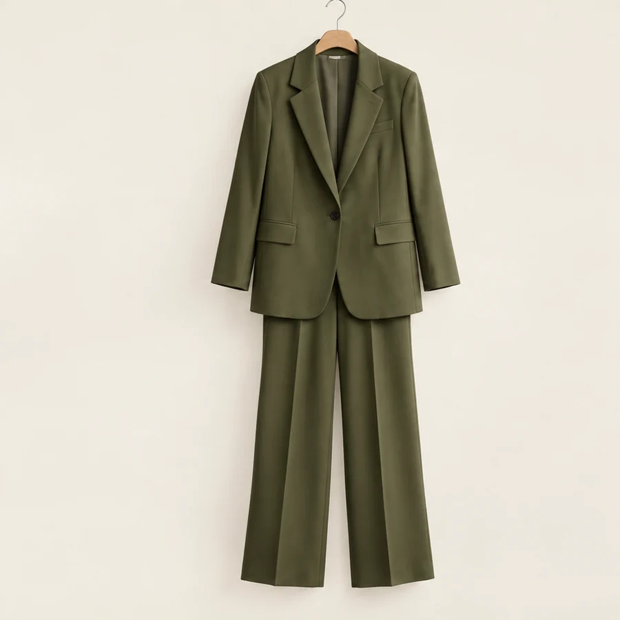 Bộ vest quần xanh rêu