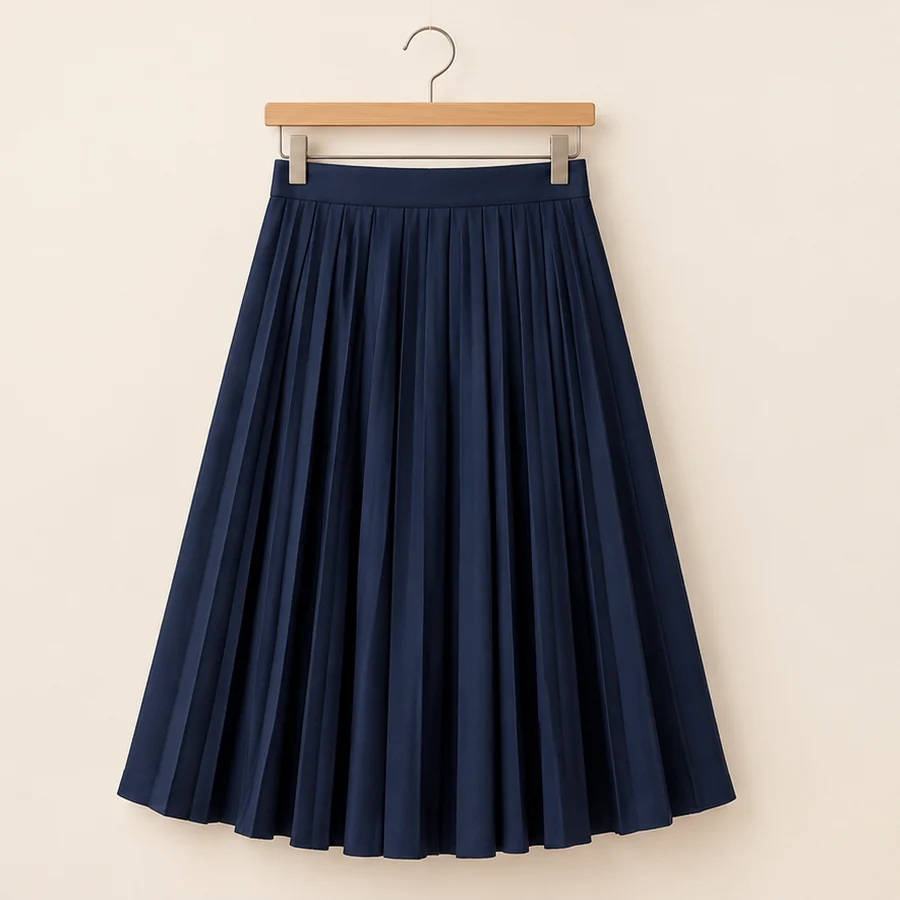 Chân váy xếp ly xanh navy